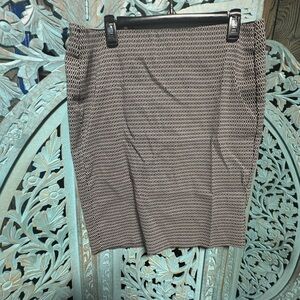 Elle Black and White Geometric Pencil Skirt